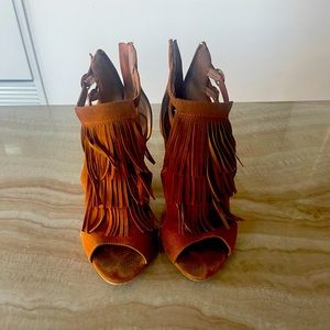 Fringe Open Toe Booties
